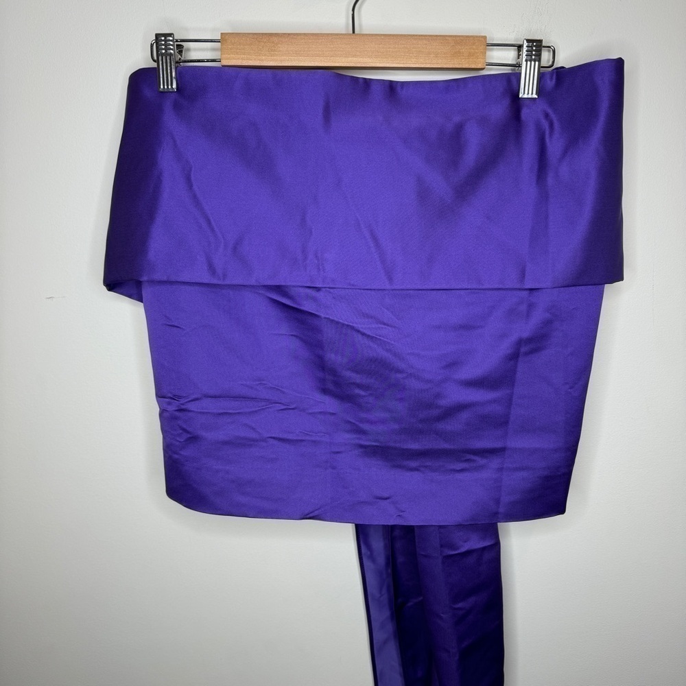 NWT J. Crew Purple Strapless Satin Top Size 14